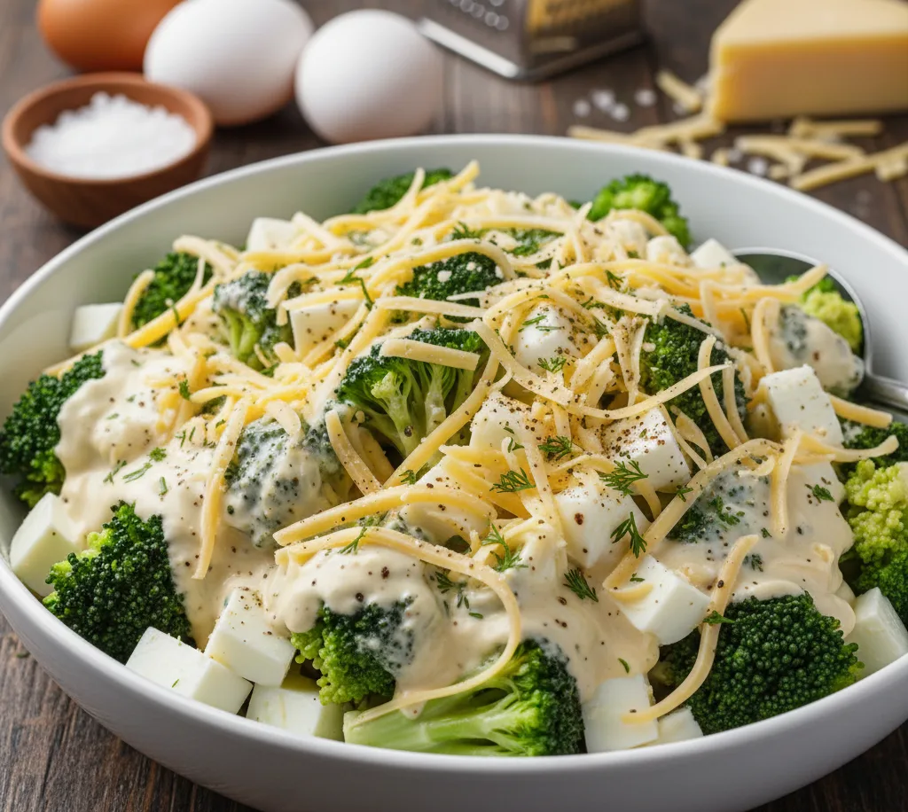 Najlepsza sałatka brokułowa z serem i czosnkiem