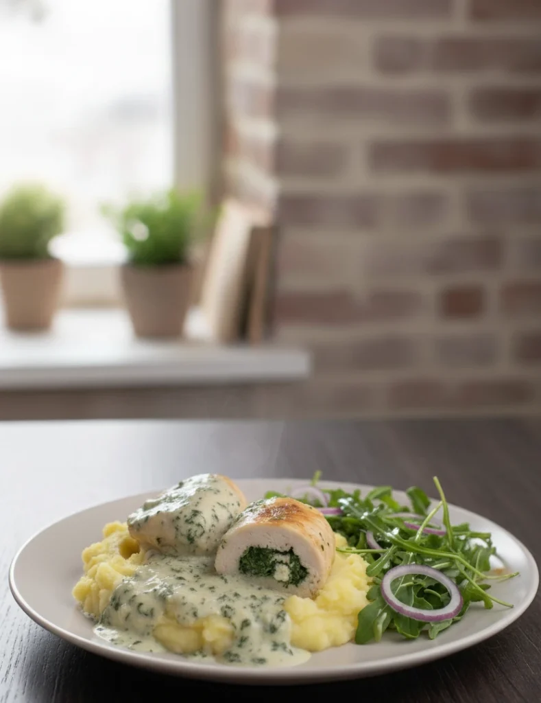 Pierś z kurczaka ze szpinakiem