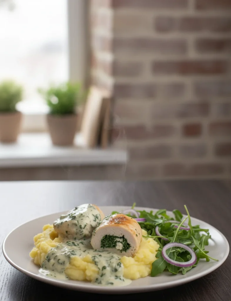 Pierś z kurczaka ze szpinakiem