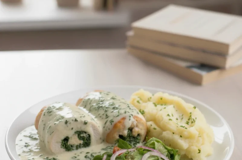 Roladki drobiowe z serem feta i szpinakiem