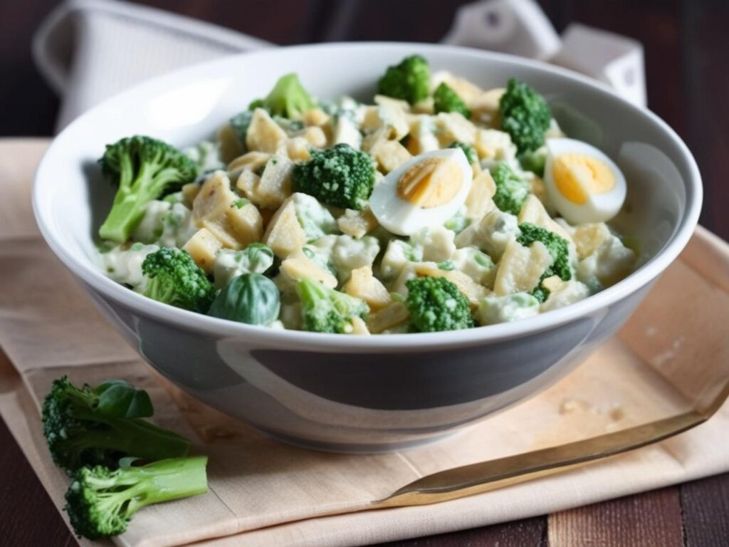 Najlepsza Sałatka brokułowa z serem i czosnkiem