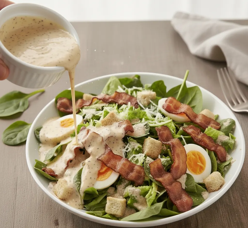 Sałatka z boczkiem i jajkiem