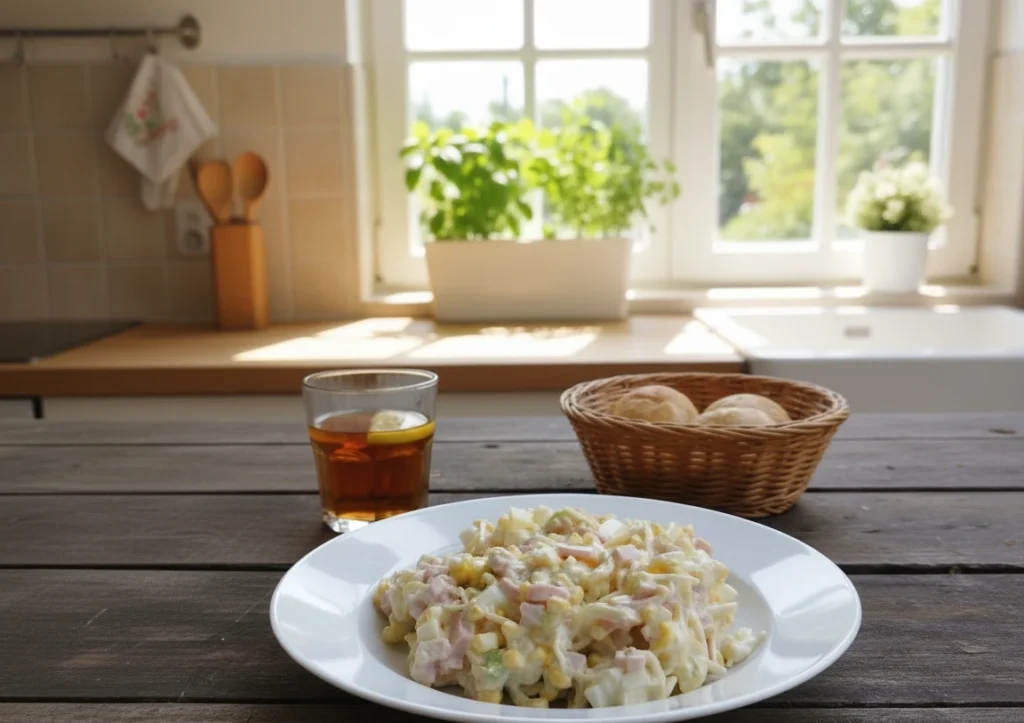 Sałatka z selerem konserwowym i szynką