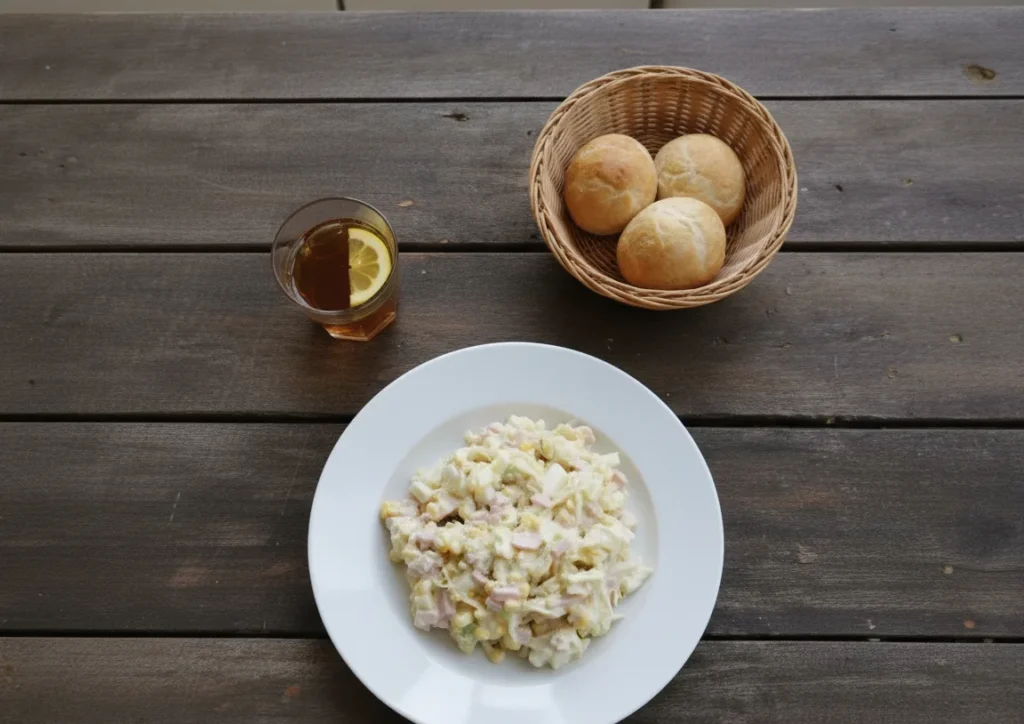 Sałatka z selerem konserwowym i szynką