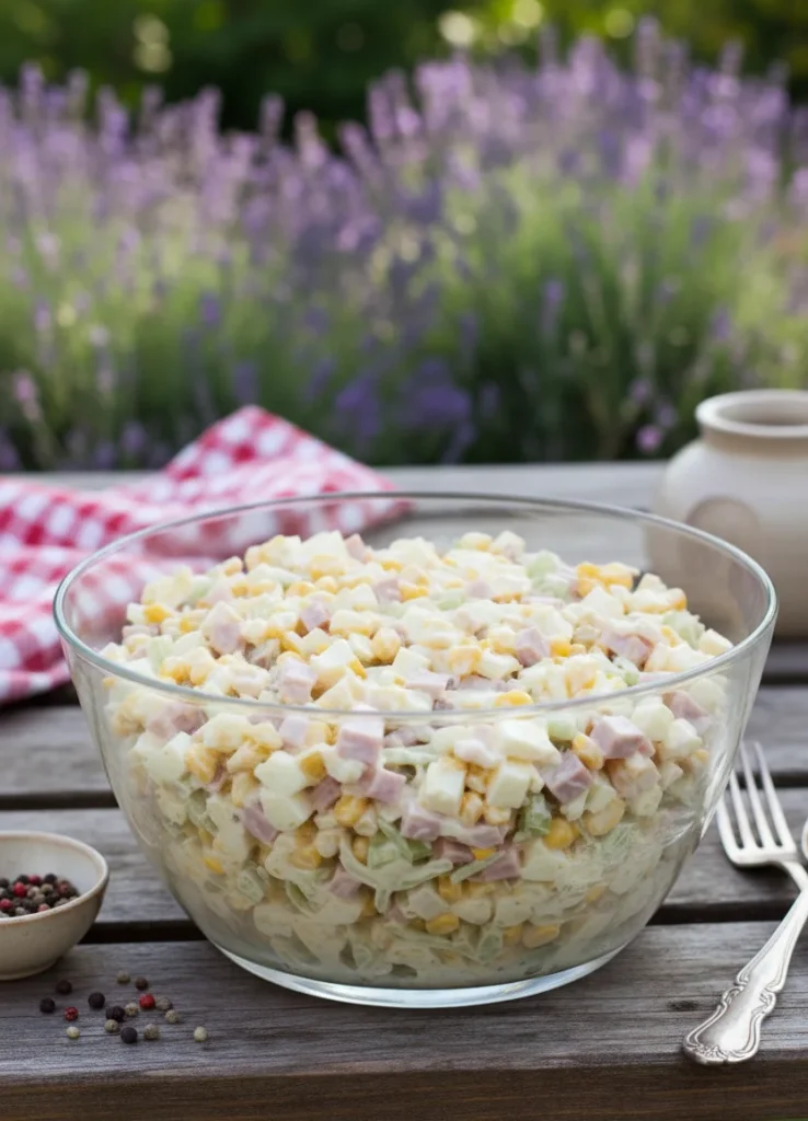 Sałatka z selerem konserwowym i szynką