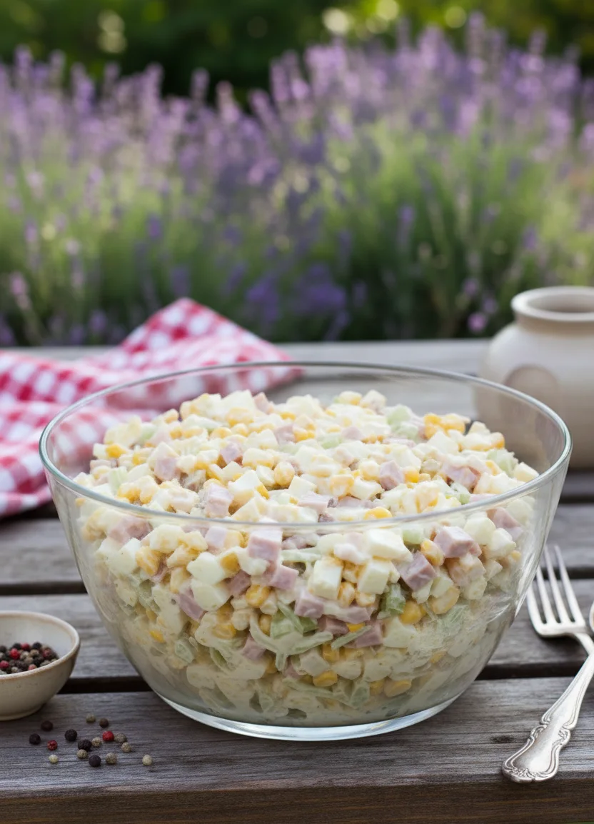 Sałatka z selerem konserwowym i szynką