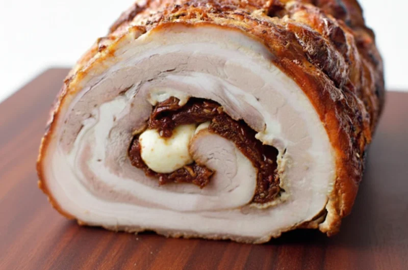 Rolada z boczku z suszonymi pomidorami i mozzarellą
