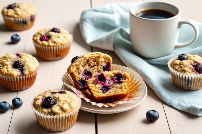 Muffinki owsiane z jagodami