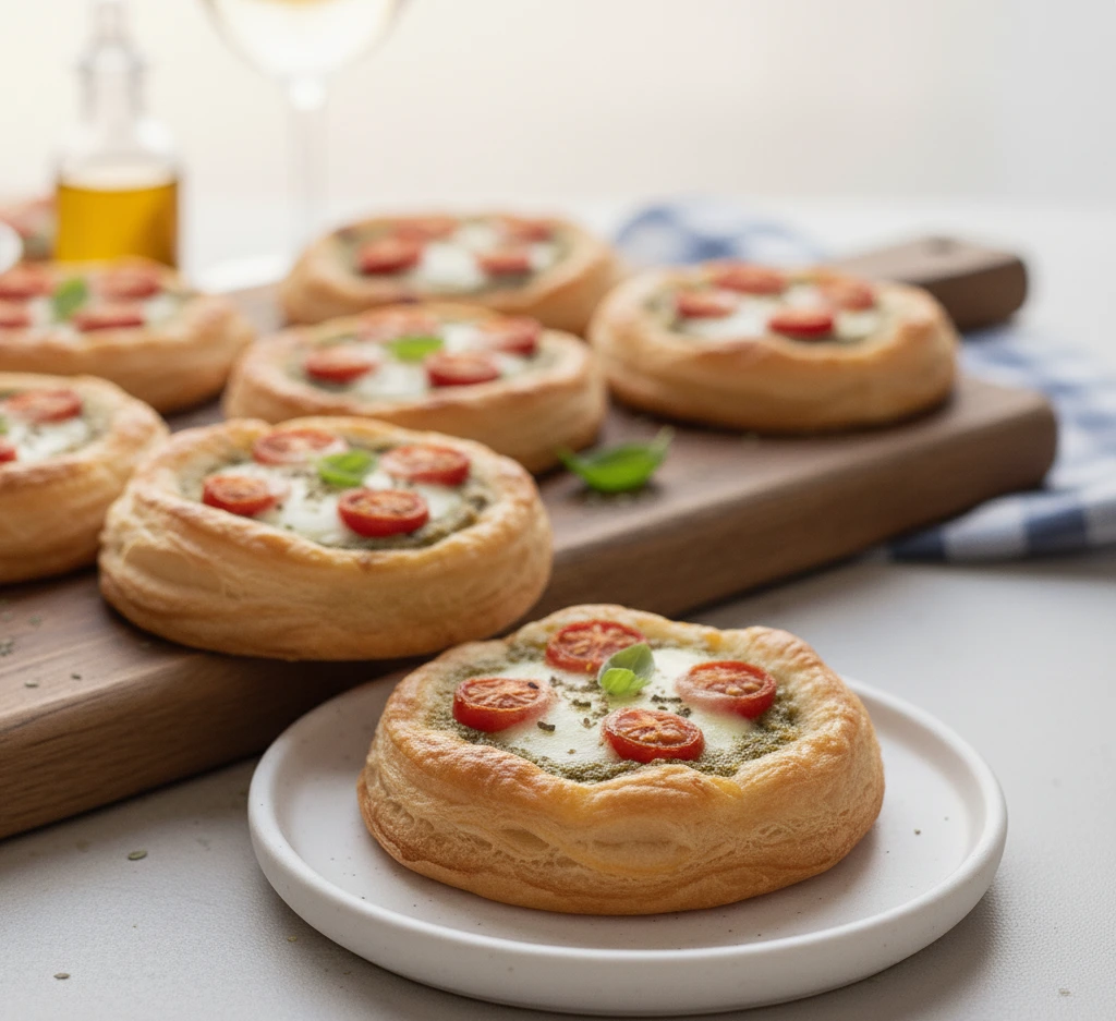 Mini pizze z ciasta francuskiego 1 Pizzerki z ciasta francuskiego