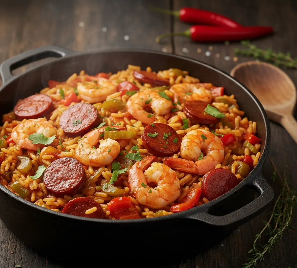 Jambalaya z chorizo jambalaya z kiełbasą