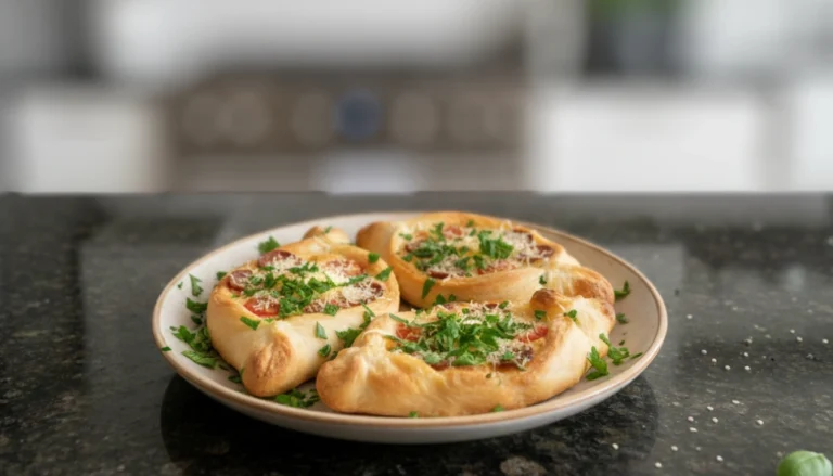 chaczapuri z kiełbasą i pomidorkami