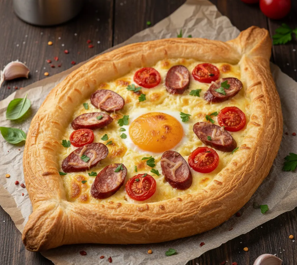 chaczapuri z kiełbasą