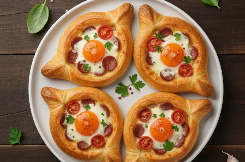 Chaczapuri z Kiełbasą i Pomidorami