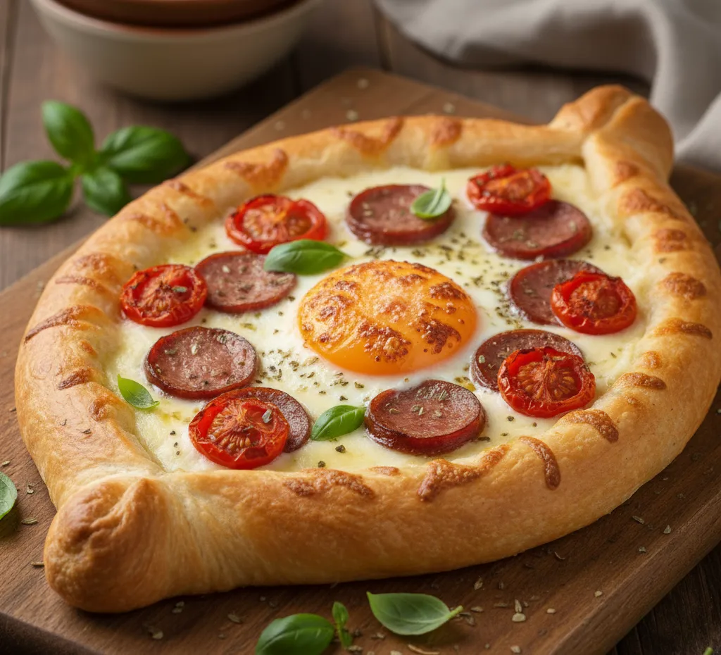 chaczapuri z kiełbasą