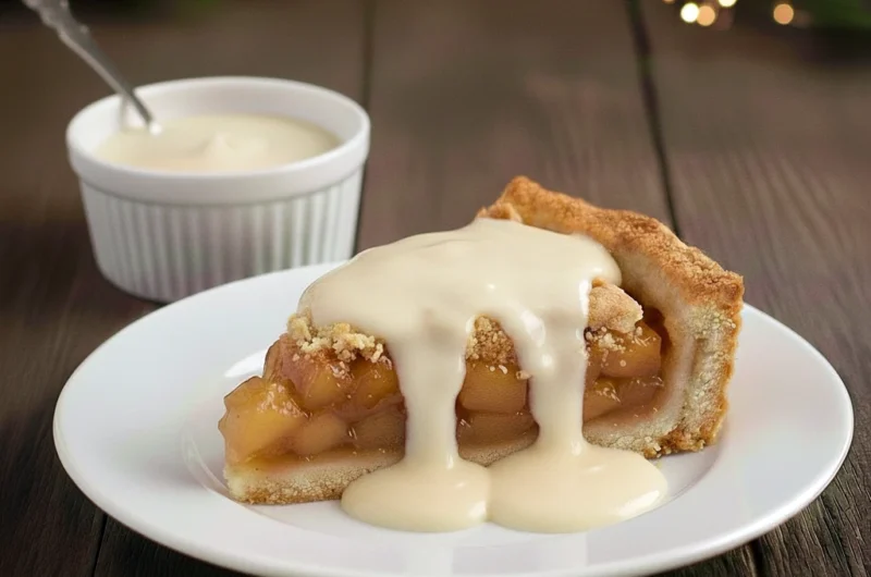 Szarlotka Królewska z Krakersową Posypką i Gęstym Kremem Angielskim