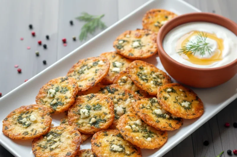 domowe chipsy z sera feta i szpinakiem