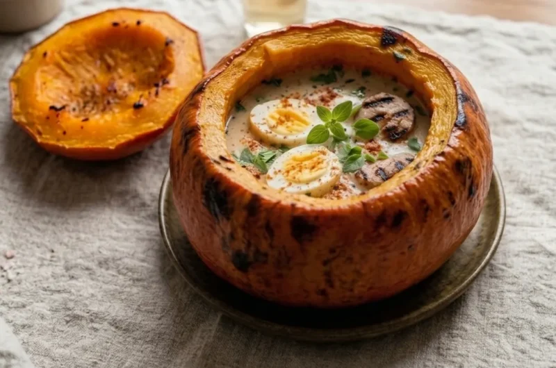 zurek podany w pieczonej dynii