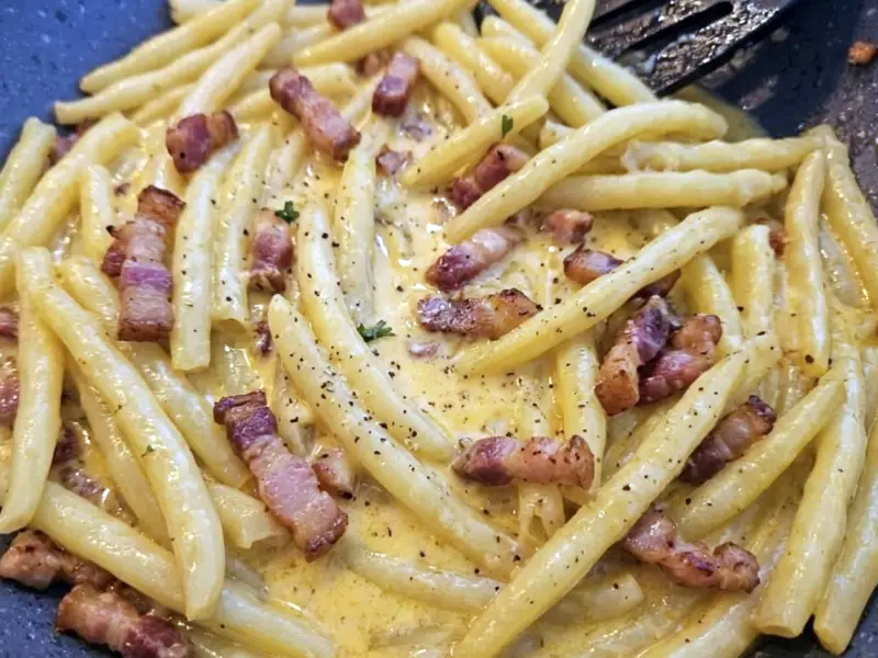 Fasolka szparagowa ala carbonarra fasolka szparagowa a la carbonara
