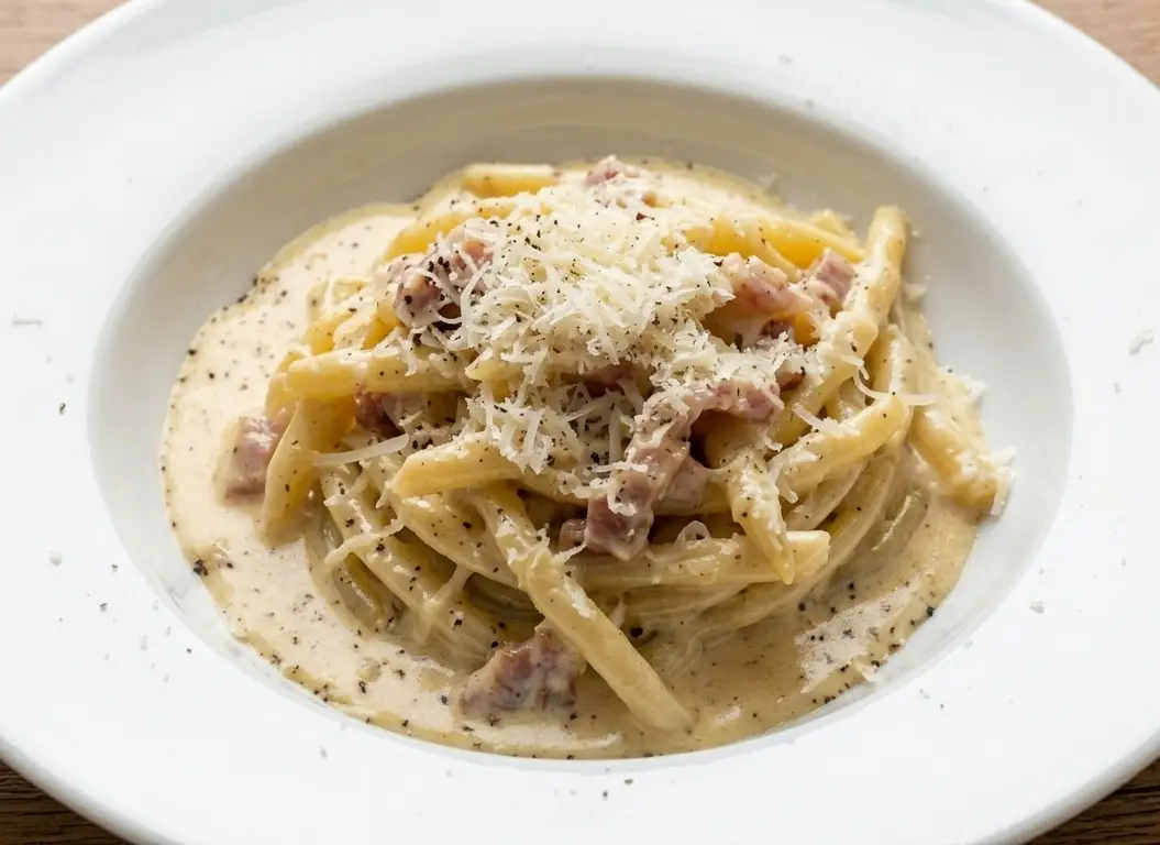 fasolka szparagowa a la carbonara